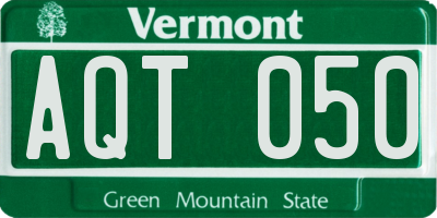 VT license plate AQT050