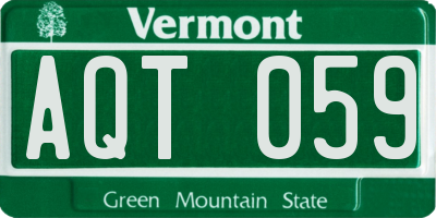 VT license plate AQT059