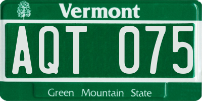VT license plate AQT075