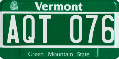 VT license plate AQT076