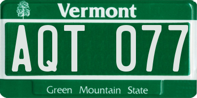 VT license plate AQT077