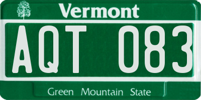 VT license plate AQT083