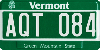VT license plate AQT084