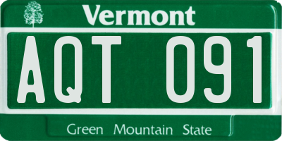 VT license plate AQT091