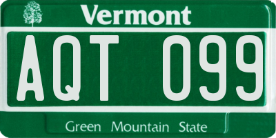 VT license plate AQT099
