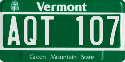 VT license plate AQT107