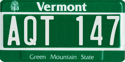 VT license plate AQT147