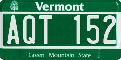 VT license plate AQT152