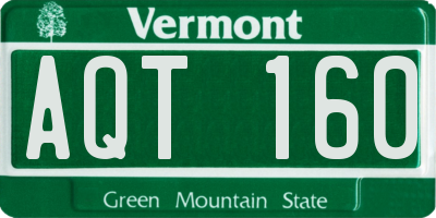 VT license plate AQT160