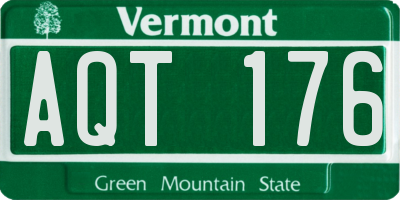 VT license plate AQT176