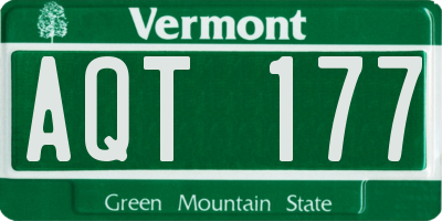 VT license plate AQT177