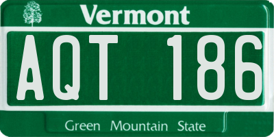 VT license plate AQT186