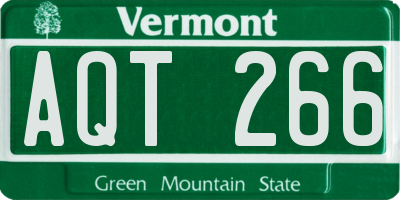 VT license plate AQT266