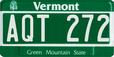 VT license plate AQT272