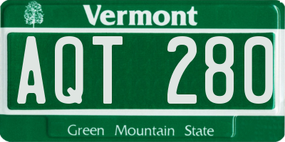 VT license plate AQT280