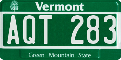 VT license plate AQT283
