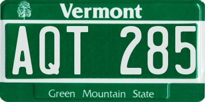 VT license plate AQT285