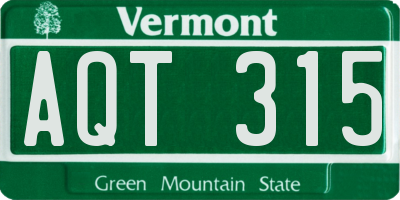 VT license plate AQT315