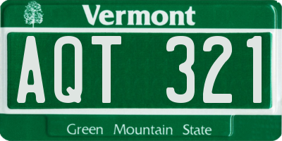 VT license plate AQT321