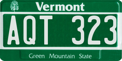 VT license plate AQT323