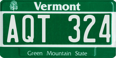 VT license plate AQT324