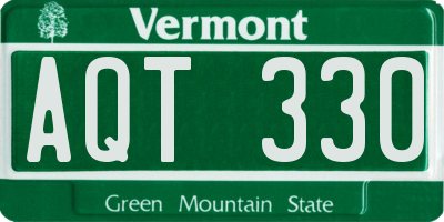 VT license plate AQT330