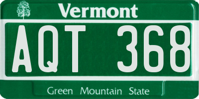 VT license plate AQT368