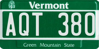 VT license plate AQT380