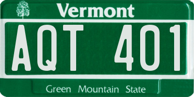 VT license plate AQT401