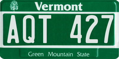 VT license plate AQT427