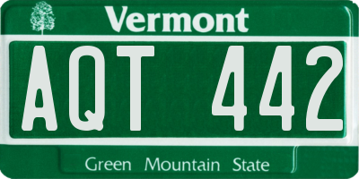 VT license plate AQT442