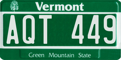VT license plate AQT449