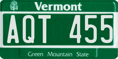 VT license plate AQT455