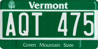 VT license plate AQT475