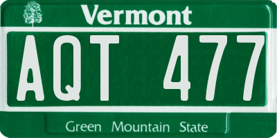 VT license plate AQT477