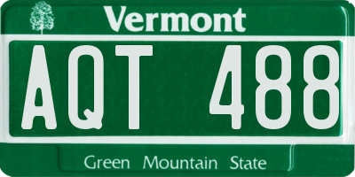 VT license plate AQT488