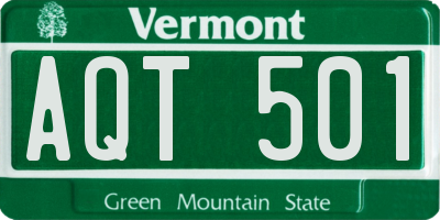VT license plate AQT501