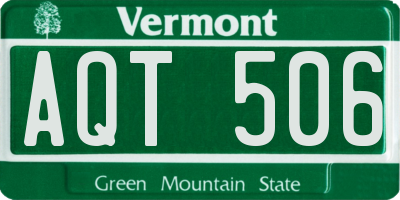 VT license plate AQT506