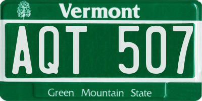 VT license plate AQT507