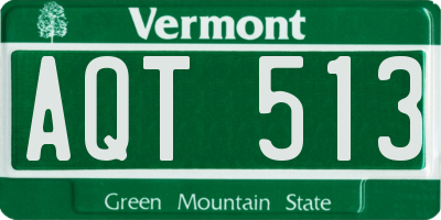 VT license plate AQT513