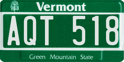VT license plate AQT518