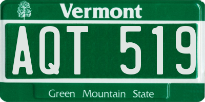 VT license plate AQT519