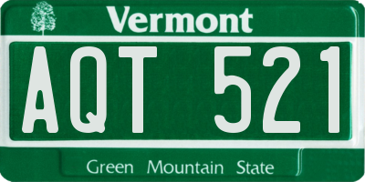 VT license plate AQT521