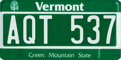 VT license plate AQT537