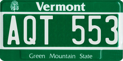 VT license plate AQT553