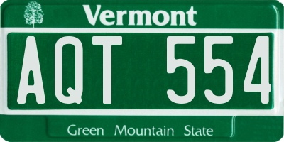 VT license plate AQT554