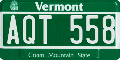 VT license plate AQT558