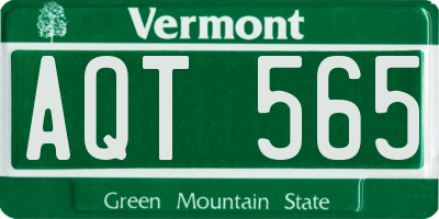 VT license plate AQT565