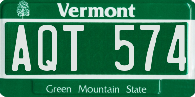 VT license plate AQT574