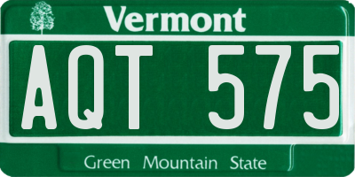 VT license plate AQT575